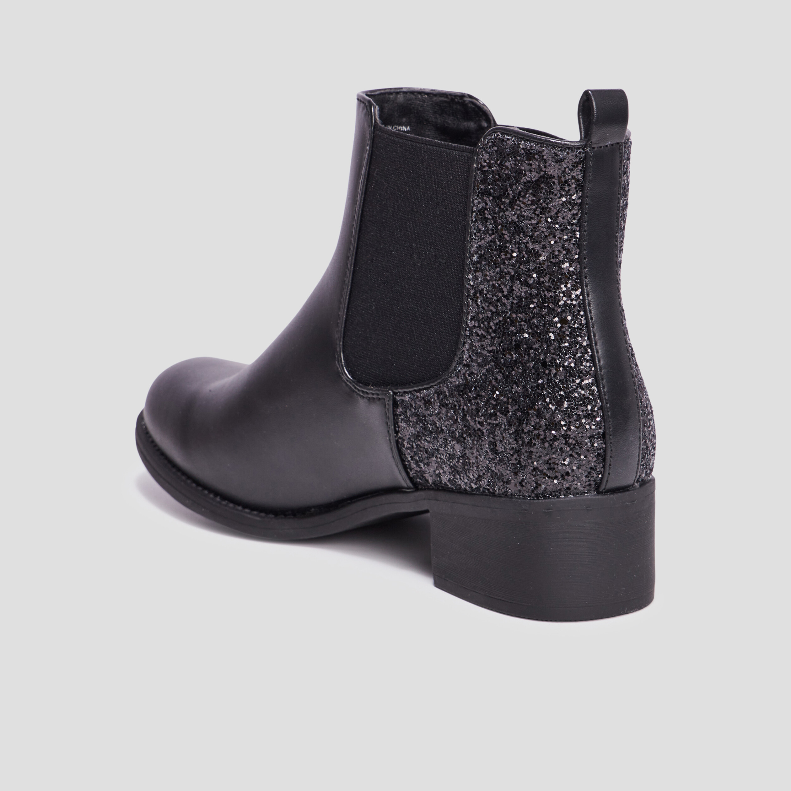 Bottines chelsea à paillettes noir femme | La Halle
