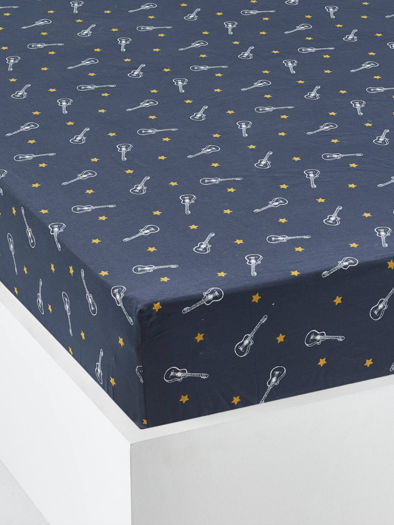 Vertbaudet Kinder Spannbettlaken ROCKSTAR Oeko Tex - marine