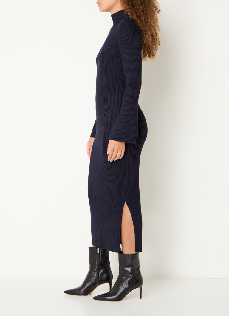 Vestido midi acanalado Lolly de French Connection con cuello alto