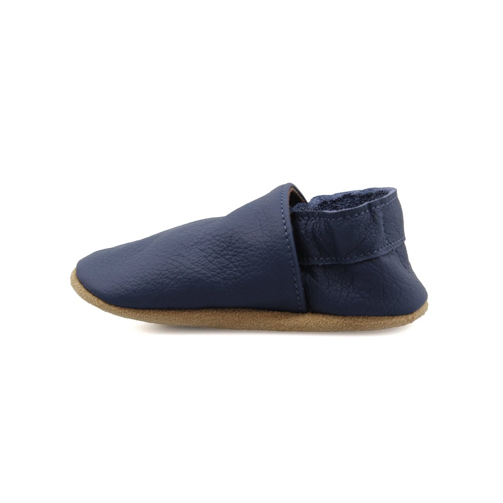 baBice Plain Navy dunkelblaue Krabbelschuhe
