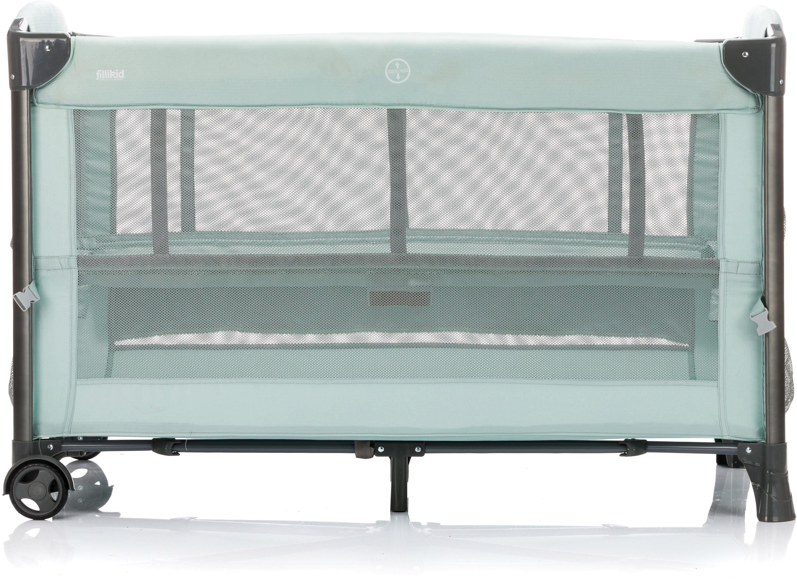 Fillikid Baby-Reisebett Faltbett, mint, inkl. Transporttasche