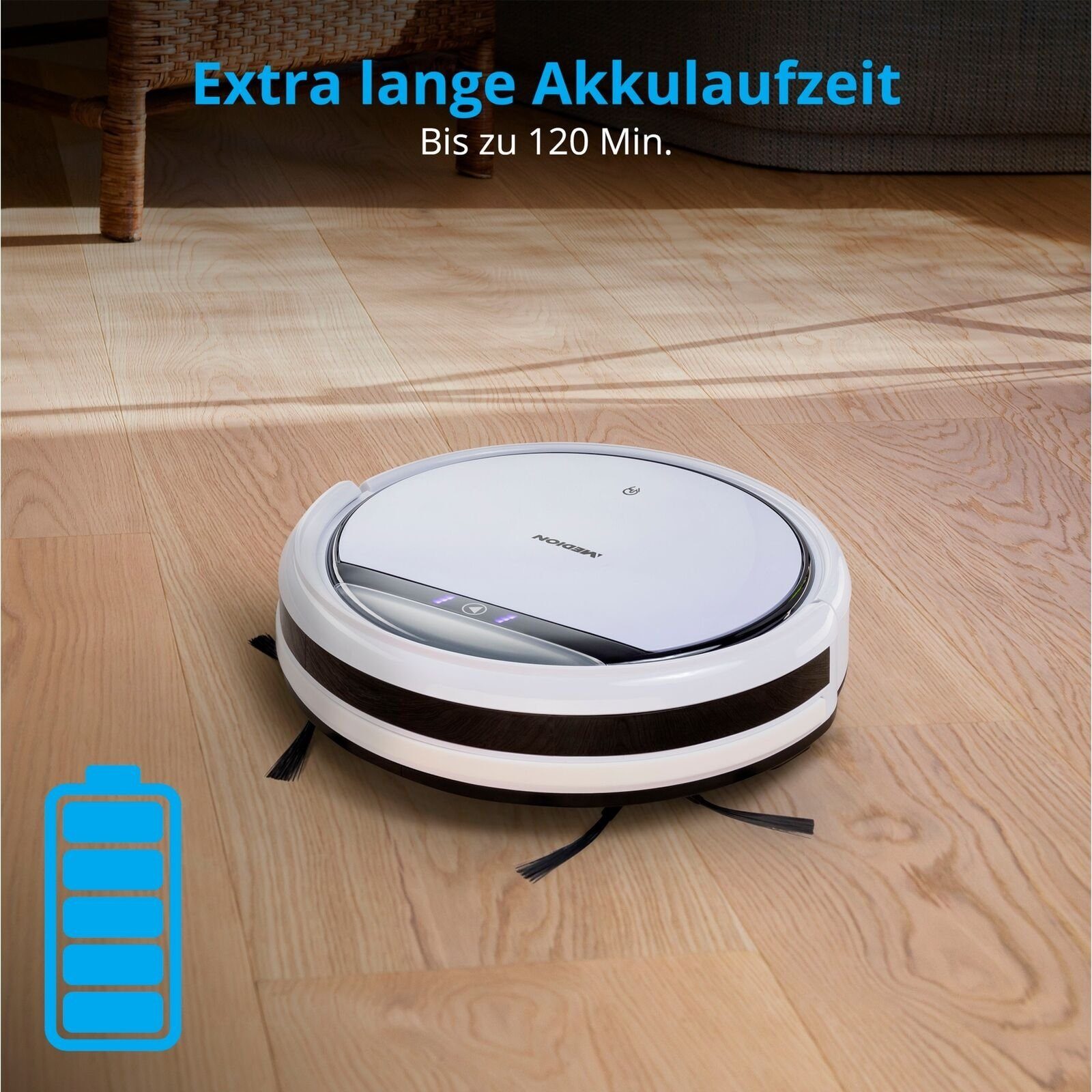 Medion® Saugroboter Medion MD18503 Bodenstaubsauger, Beutellos, Wischfunktion