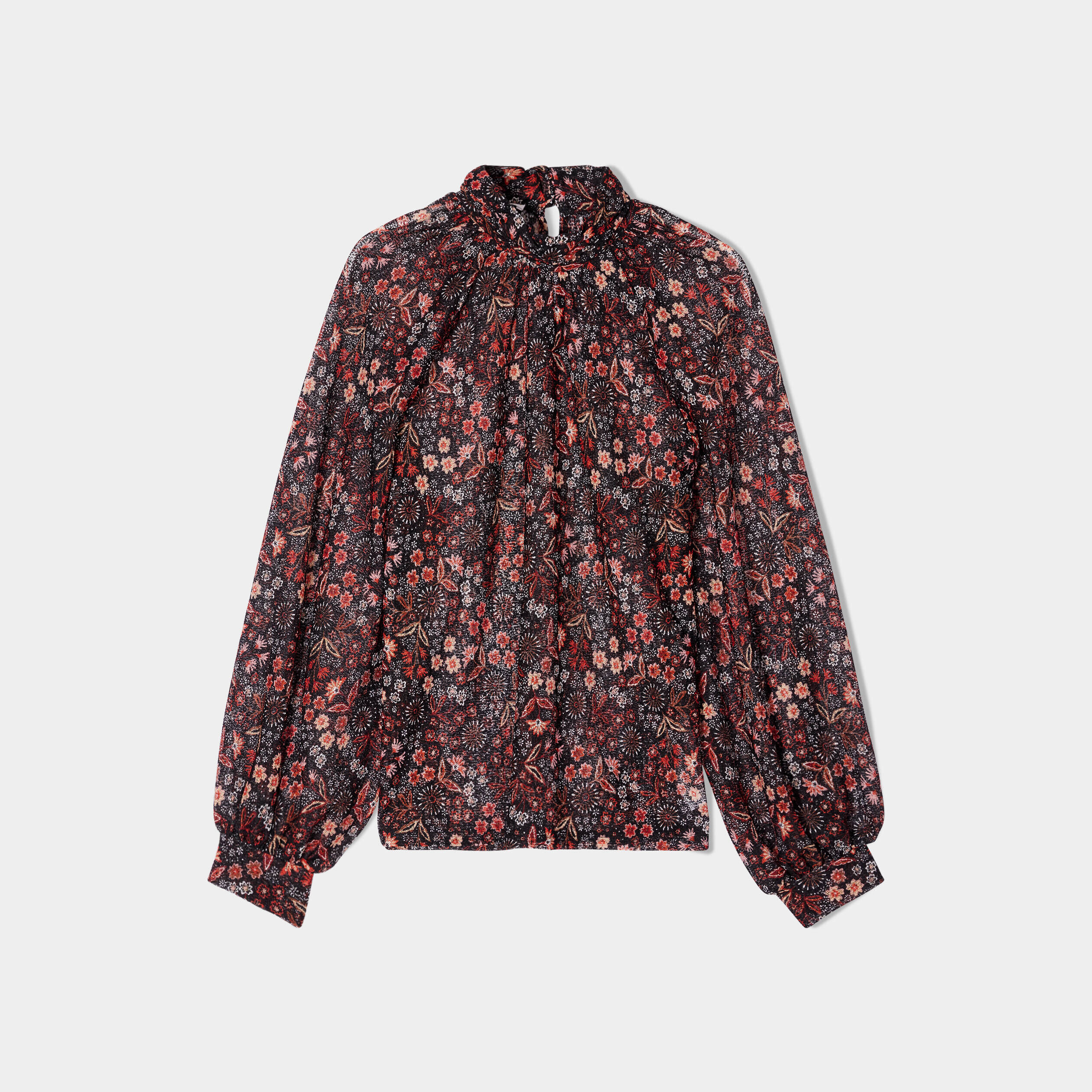 Blouse col montant noir femme | Cache Cache