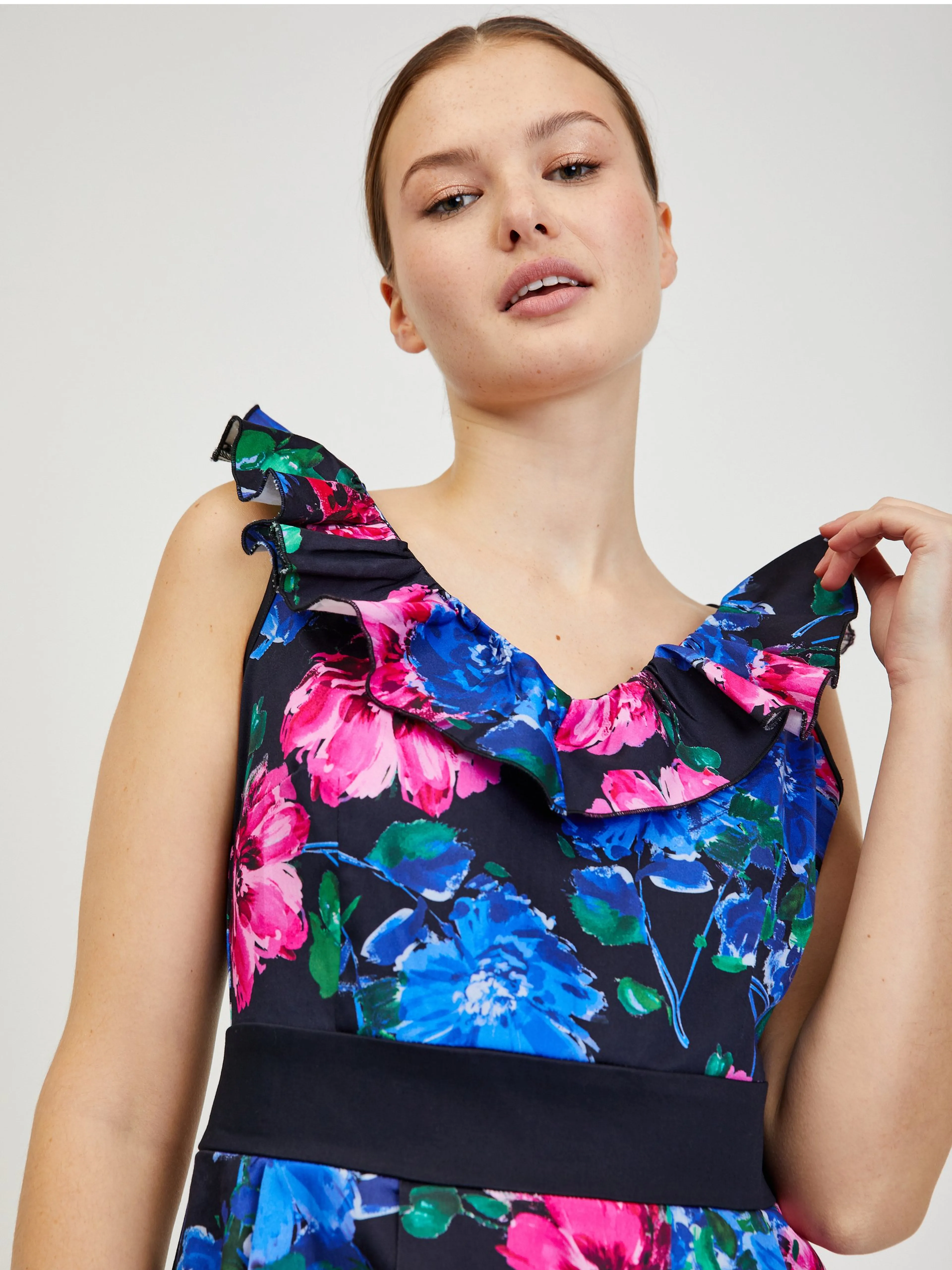 Rosa-blaues Damen Blumenkleid ORSAY