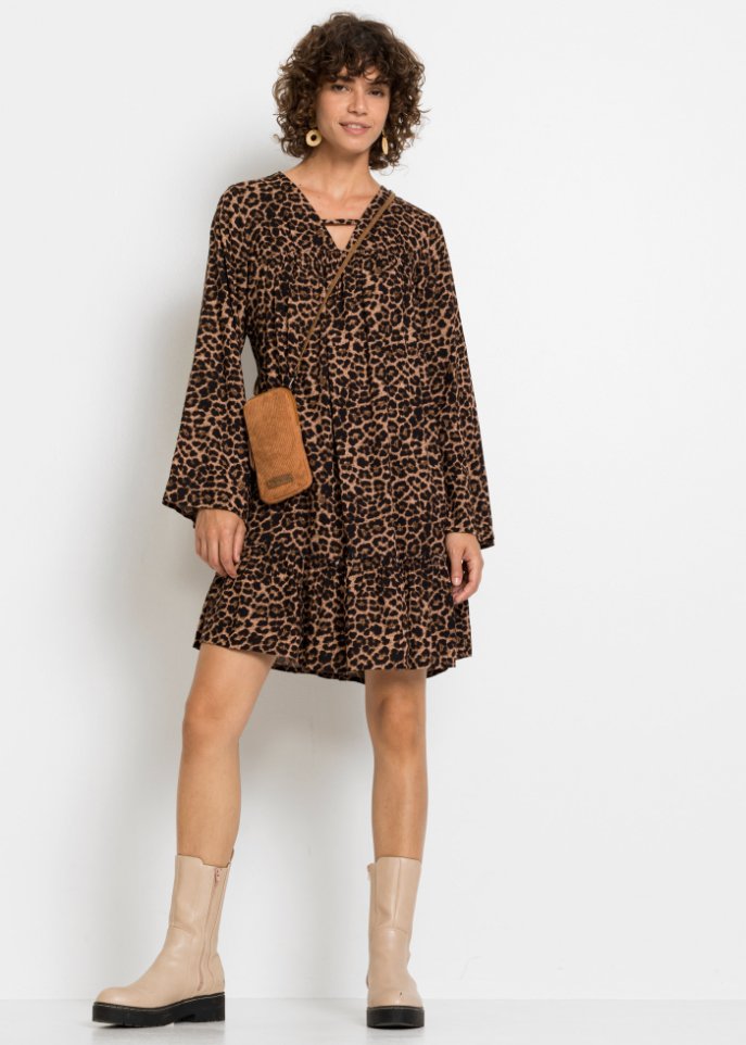 Kurzes Kleid mit Animalprint