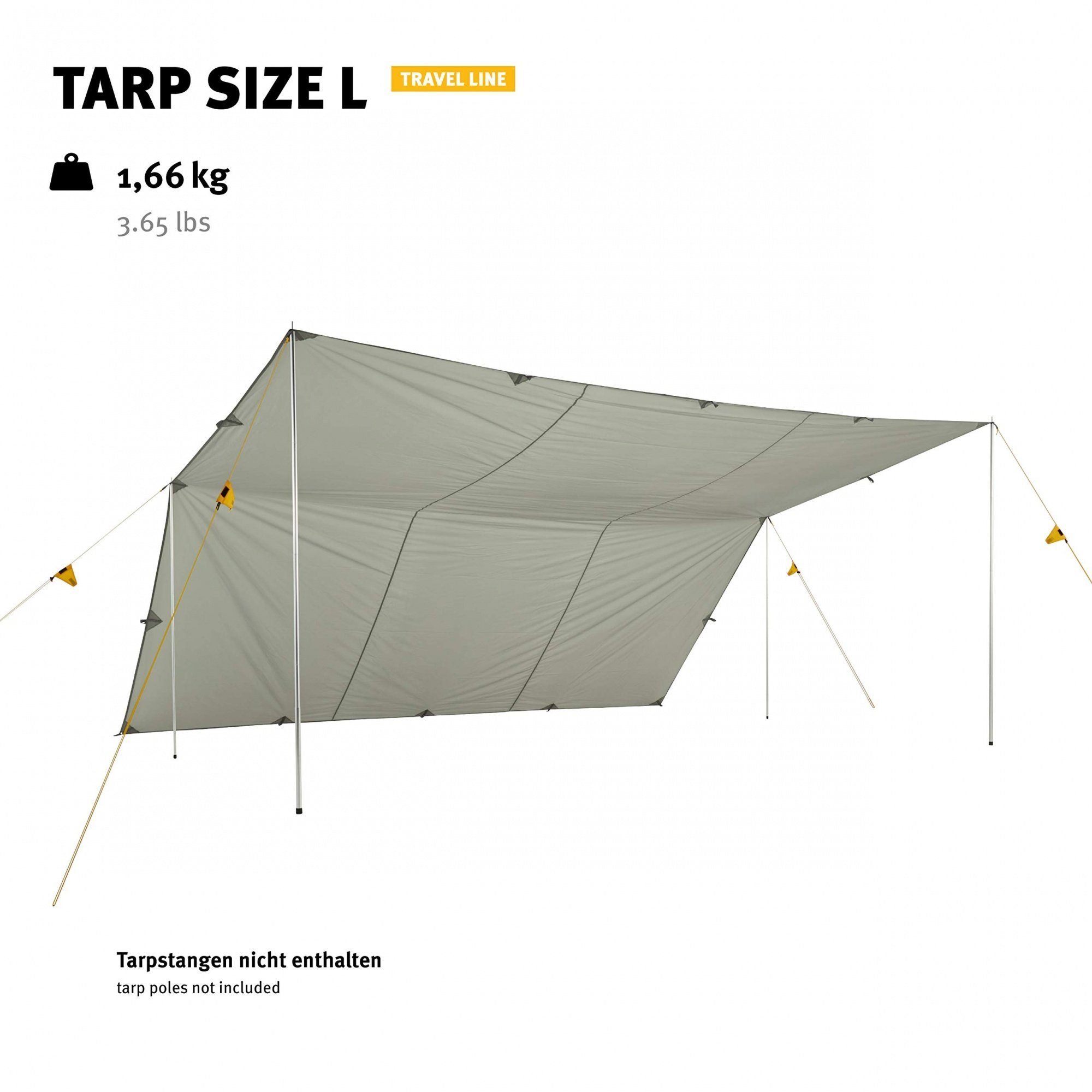 Wechsel Tents Tarp-Zelt Tarp L - Travel Line - Universal Zeltdach, 400 x 435 cm, Personen: 6