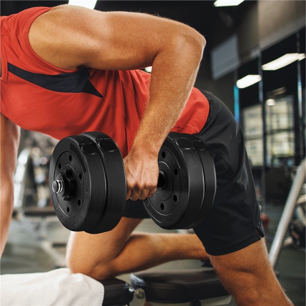 Yaheetech Hantel, 2er Hantelset verstellbar 15/25kg Kurzhanteln für Krafttraining