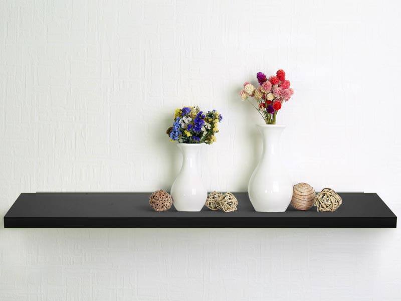 Casa Pura Wandregal Stockholm Mitteldichte Holzfaserplatte Schwarz Fächer 600 x 230 x 380 mm
