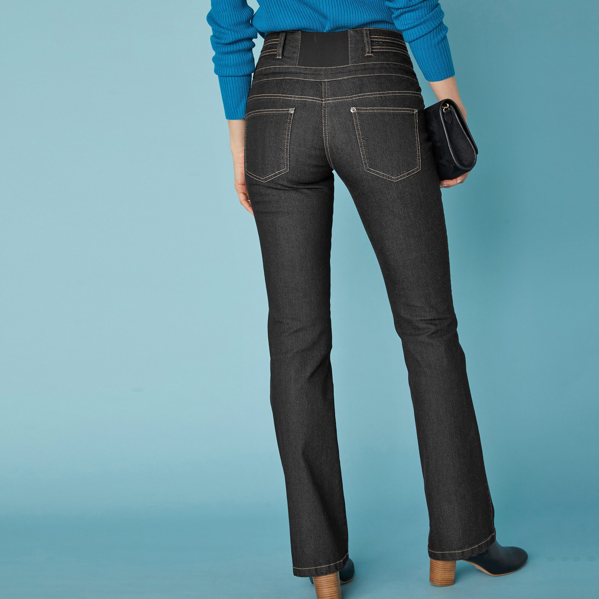 Jean coupe bootcut taille haute stretch