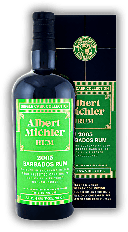 Albert Michler Single Cask Barbados 15 Years 2005/2020 48% Albert Michler Single Cask Barbados 15 Years 2005/2020 48% Aus der stark limitierten Single Cask Edition 2021. Alter 05/20 - 0,7	 Liter - Vol 48%
