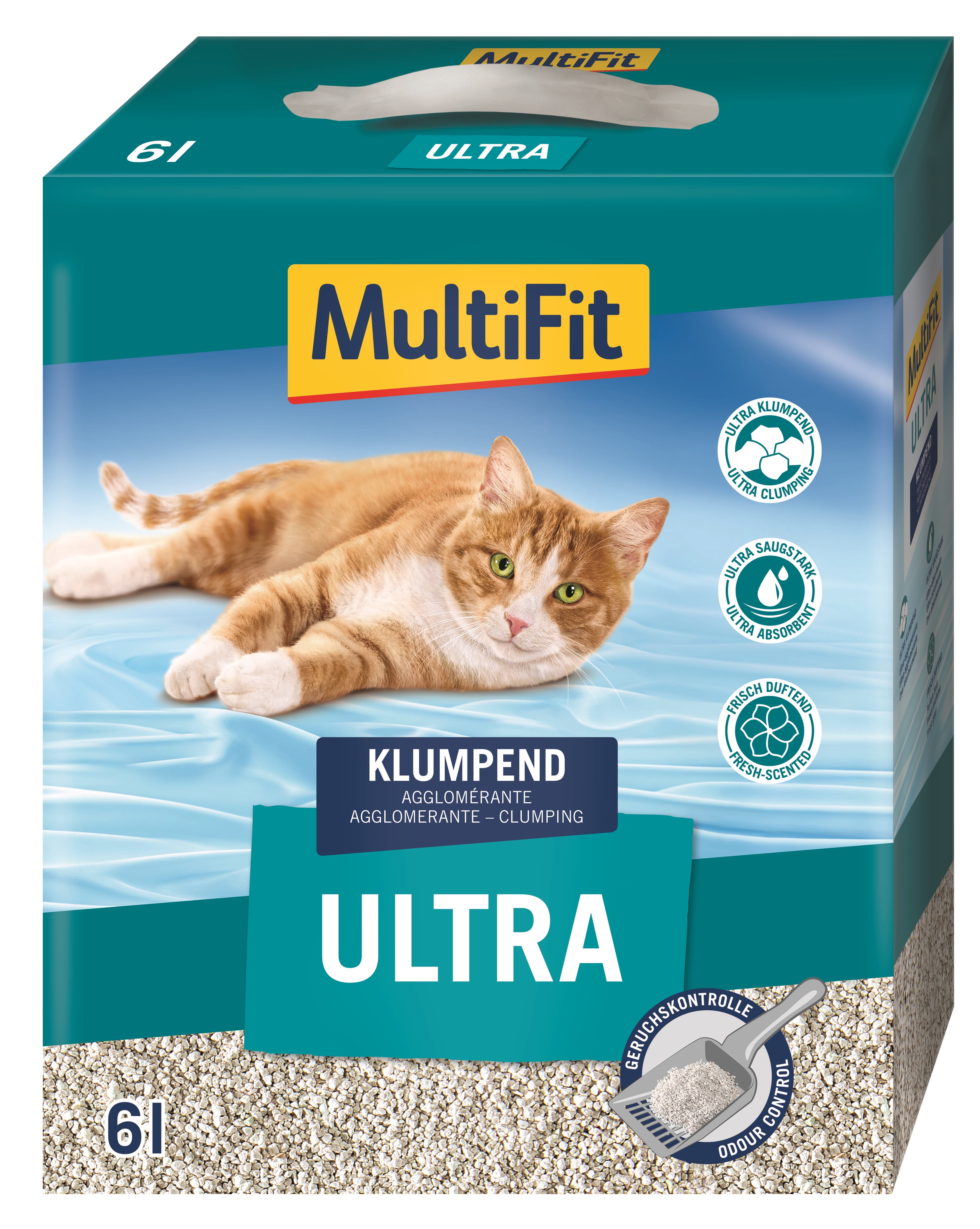 MultiFit Katzenstreu MultiFit Klumpstreu Ultra 6 l