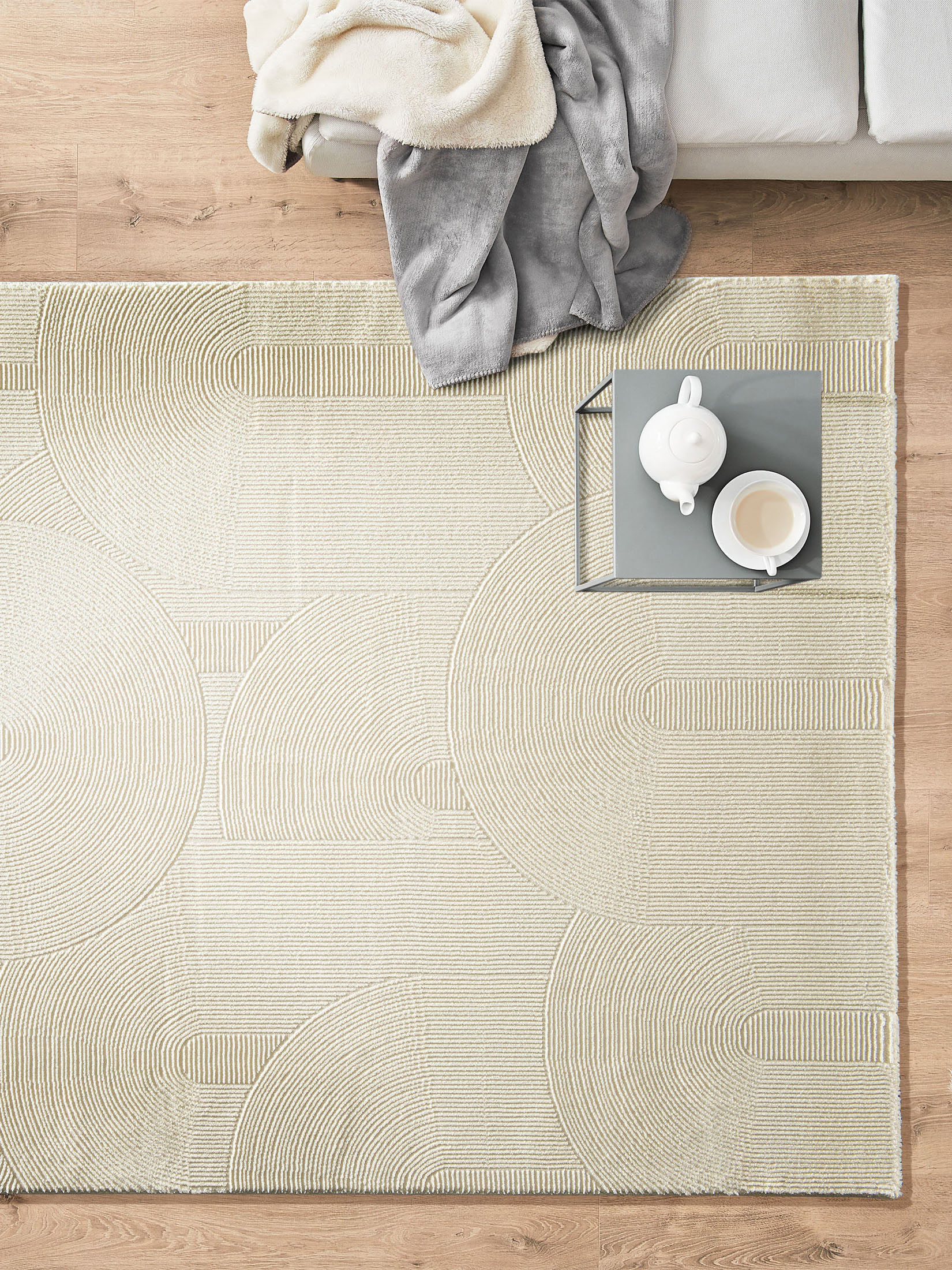 Biarritz Moderner Teppich, Creme