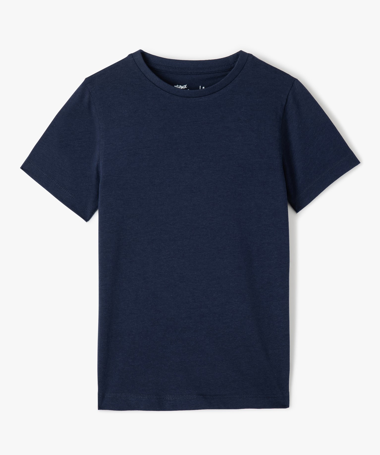 Tee-shirt Garçon uni à manches courtes marine | GEMO
