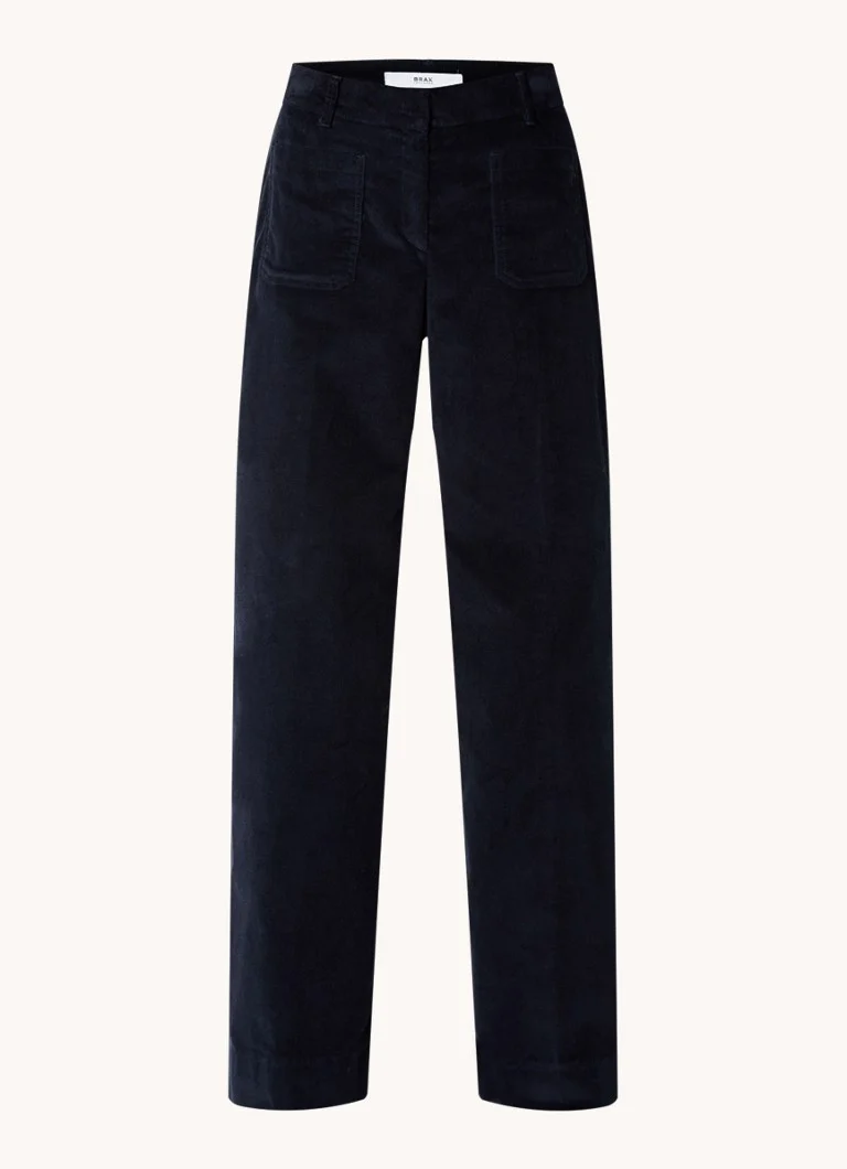 BRAX Maine high waist wide fit corduroy trousers with patch pockets