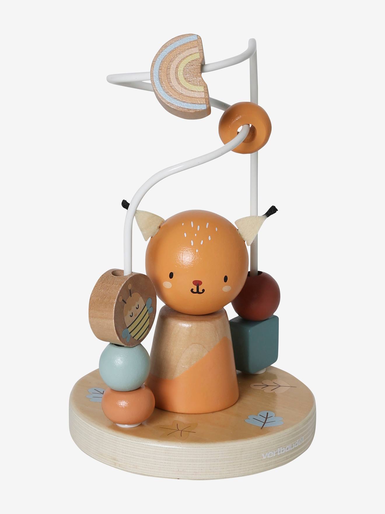 Vertbaudet Baby Motorikschleife Holz FSC - beige waldfreunde