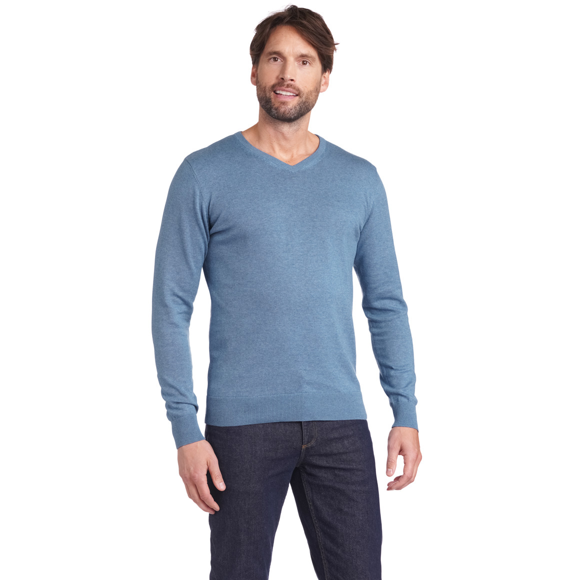 Herren Feinstrickpullover mit V-Ausschnitt