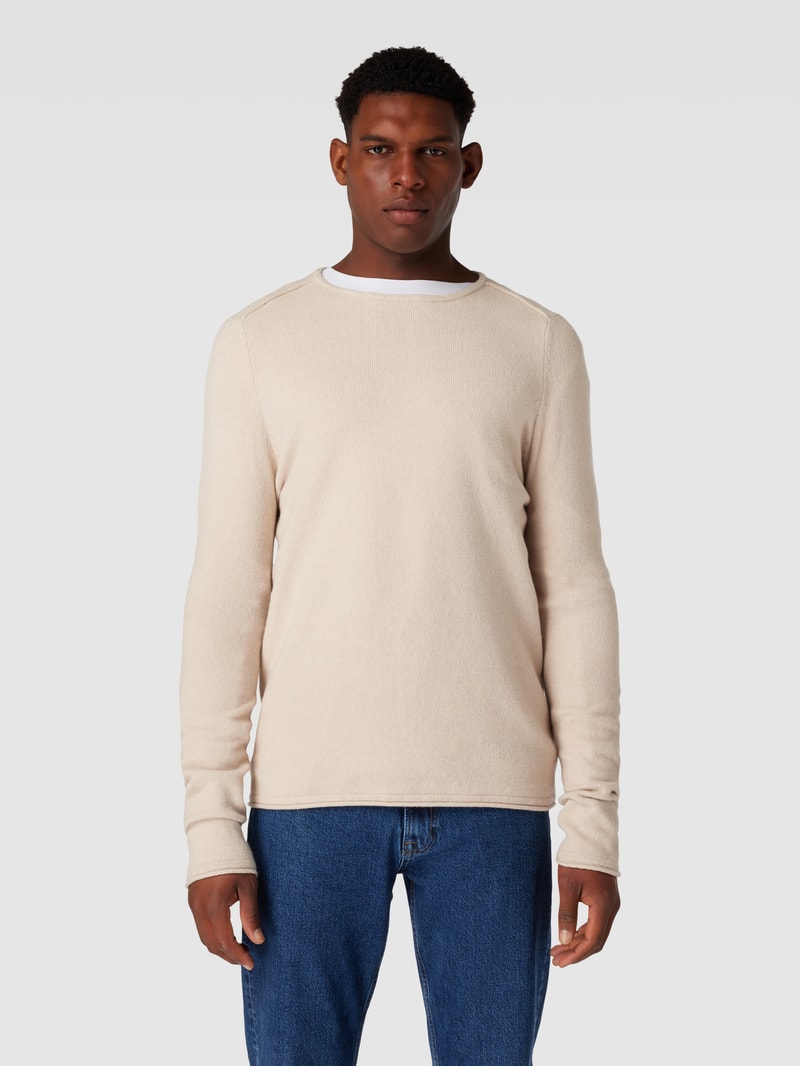 Strickpullover in unifarbenem Design Modell 'RIKONO' in offwhite