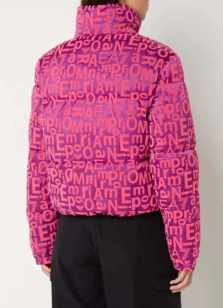 Emporio Armani pūsta jaka ar logotipu un rāvējslēdzēja kabatām