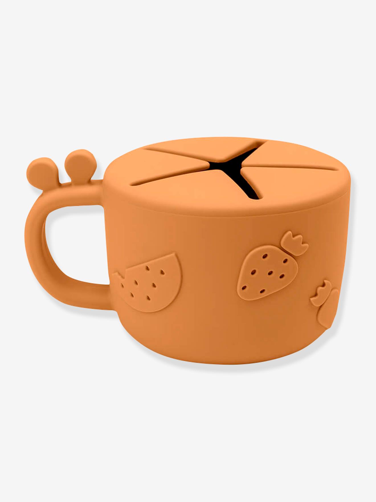 Tasse à goûter DONE BY DEER Peekaboo Raffi en silicone rose