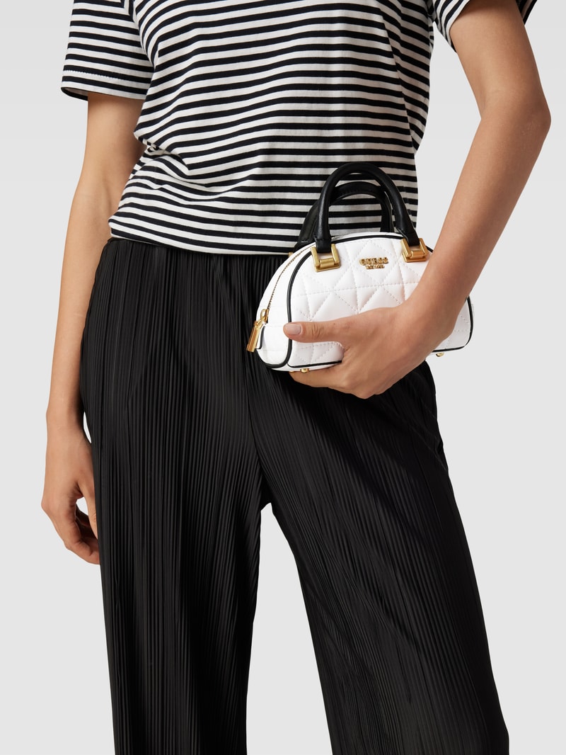 Bowling Bag mit Label-Details Modell 'MILDRED' in weiß