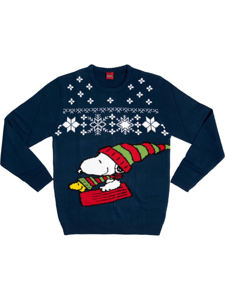 Snoopy The Peanuts Winterpullover - Snoopy in blau günstig kaufen