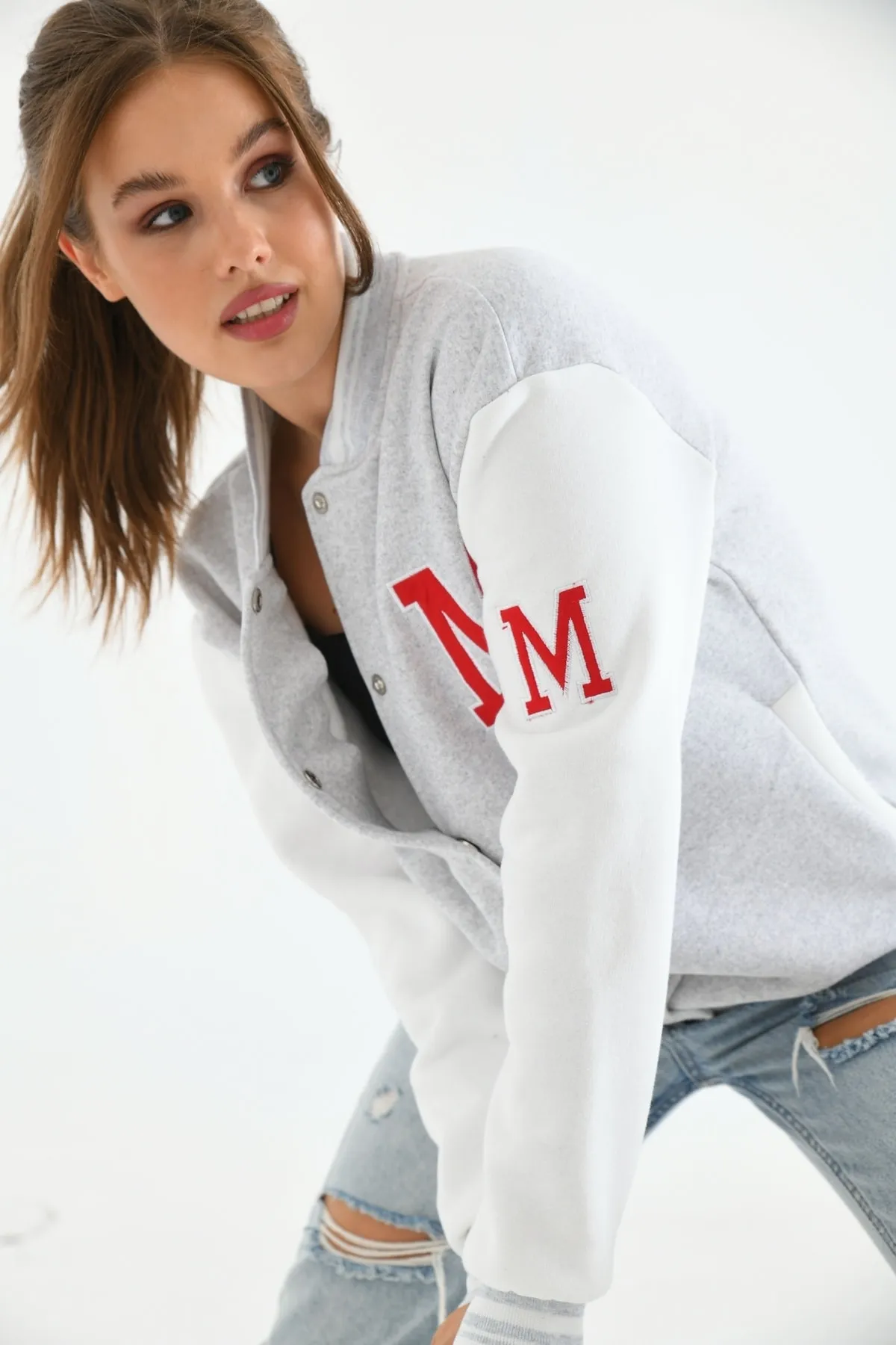 VOLT CLOTHİNG  Bestickte Collegejacke für Unisex