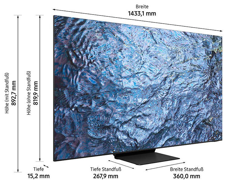 Samsung GQ65QN900CT LED-Fernseher (163 cm/65 Zoll, 8K, Smart-TV, Neo Quantum HDR 8K Pro, Neural Quantum Prozessor 8K, Infinity Screen)