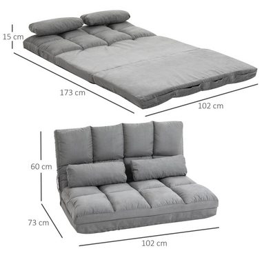 HOMCOM Schlafsofa Bodenstuhl 2 in 1 mit verstellbarer Rückenlehne