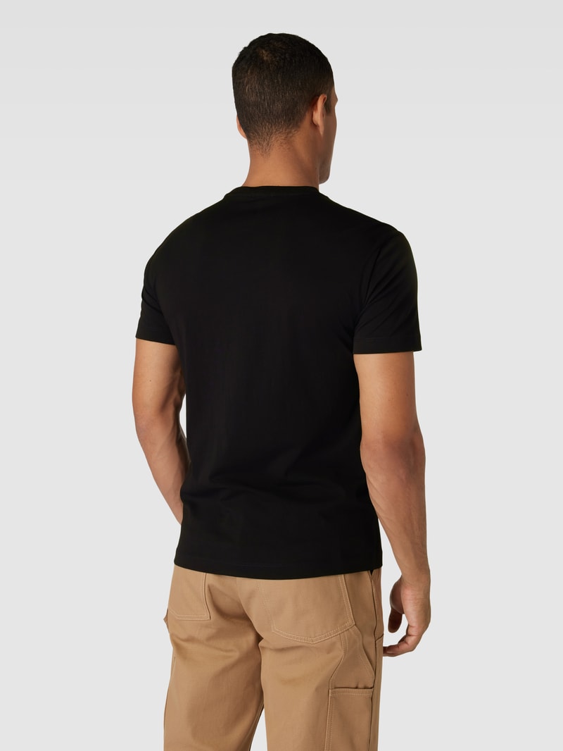T-Shirt mit Rundhalsausschnitt und Label-Print in schwarz