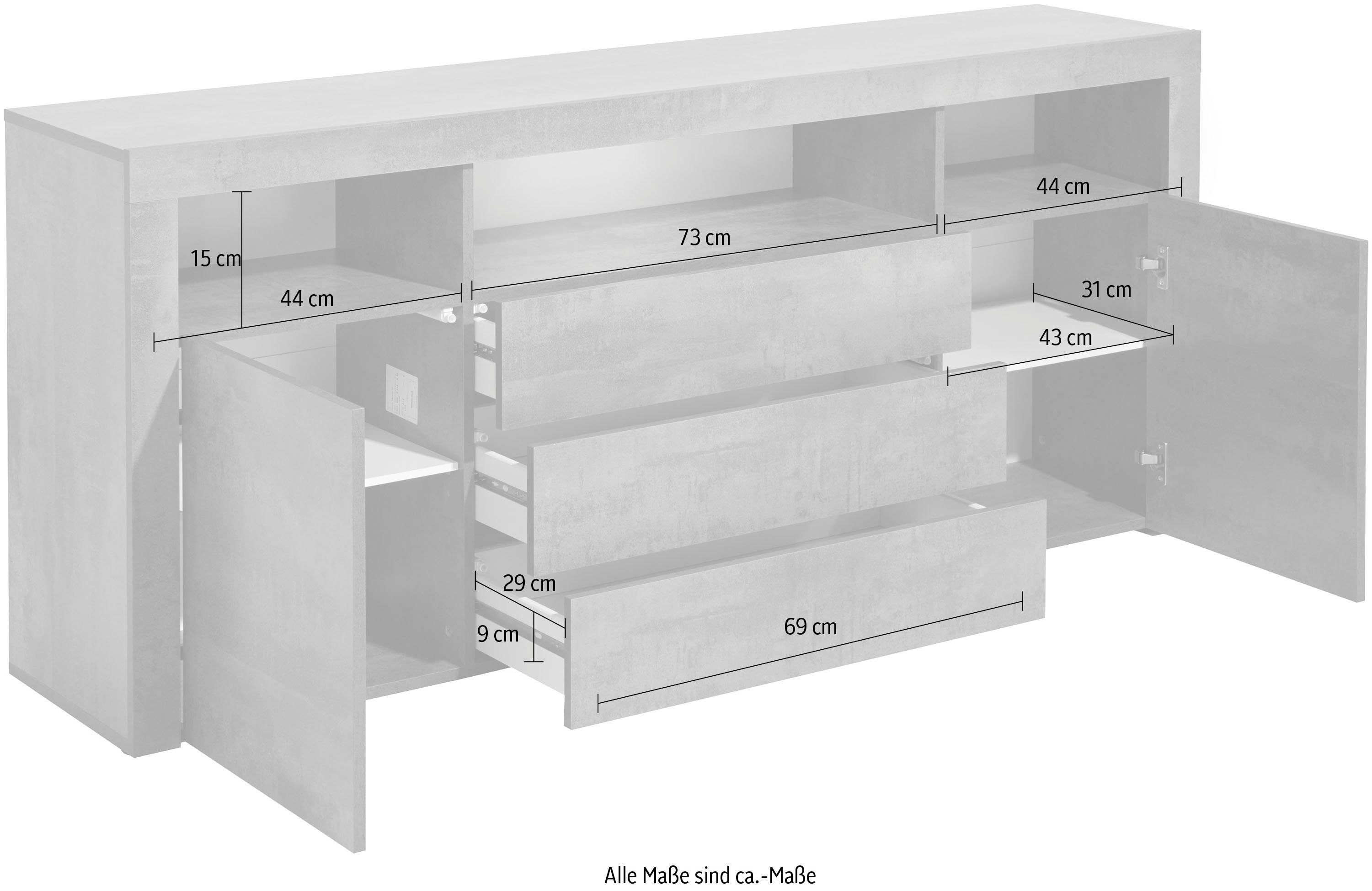 borchardt Möbel Sideboard Santa Fe, Breite 166 cm