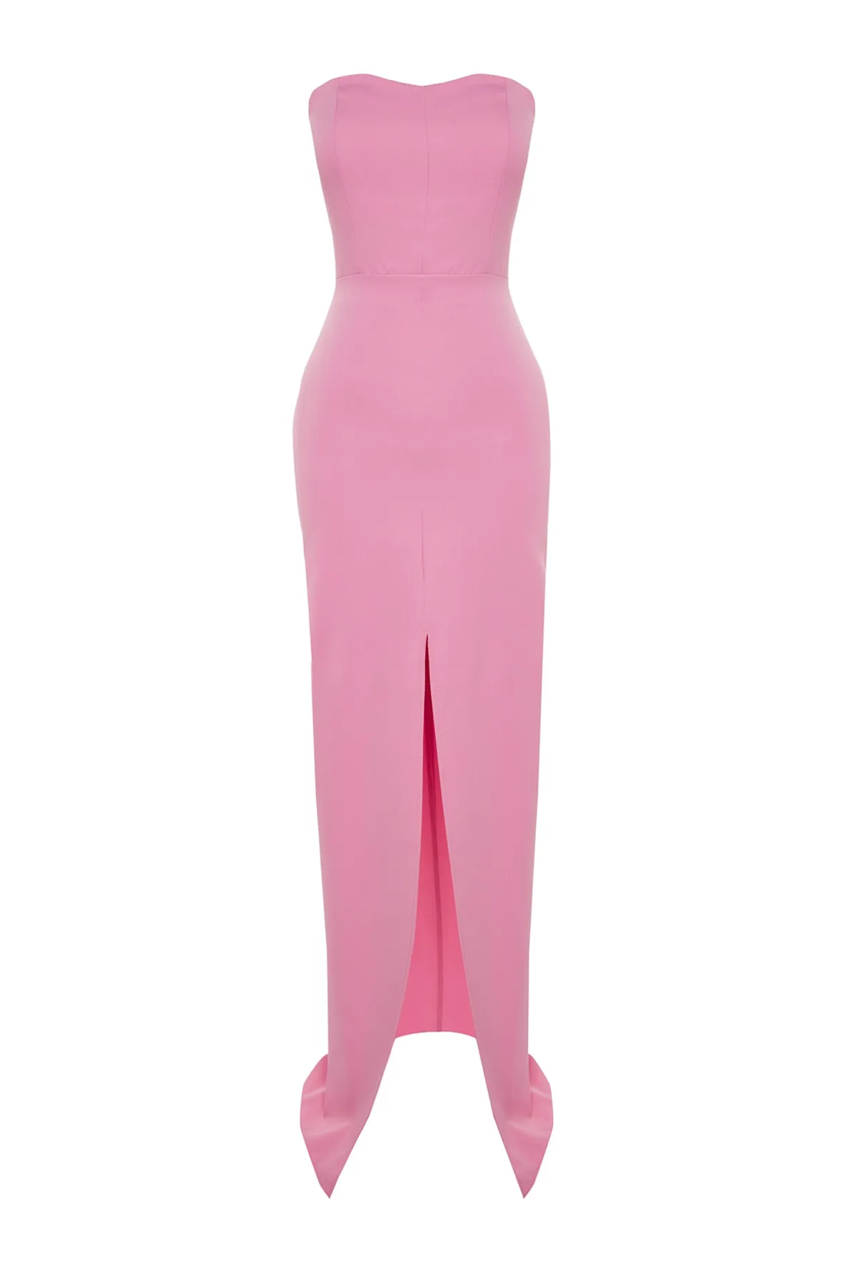 Trendyol Collection  Rosa gewebtes langes Abendkleid TPRSS23AE00127