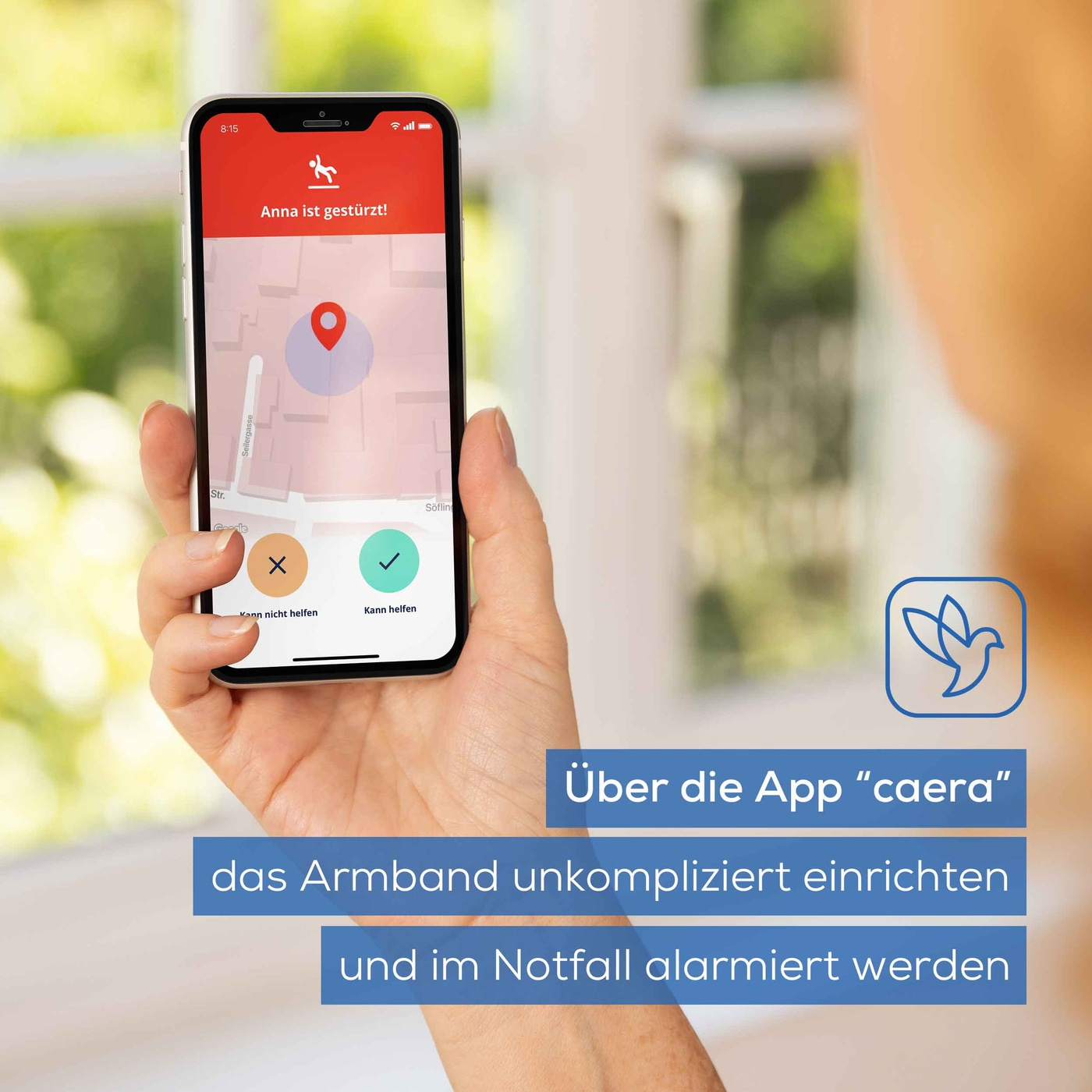 Beurer Notfallarmband EC 70 SafePlus-Automatische Sturzerkennung mit Notruffunktion für schnelle Hilfe im Notfall