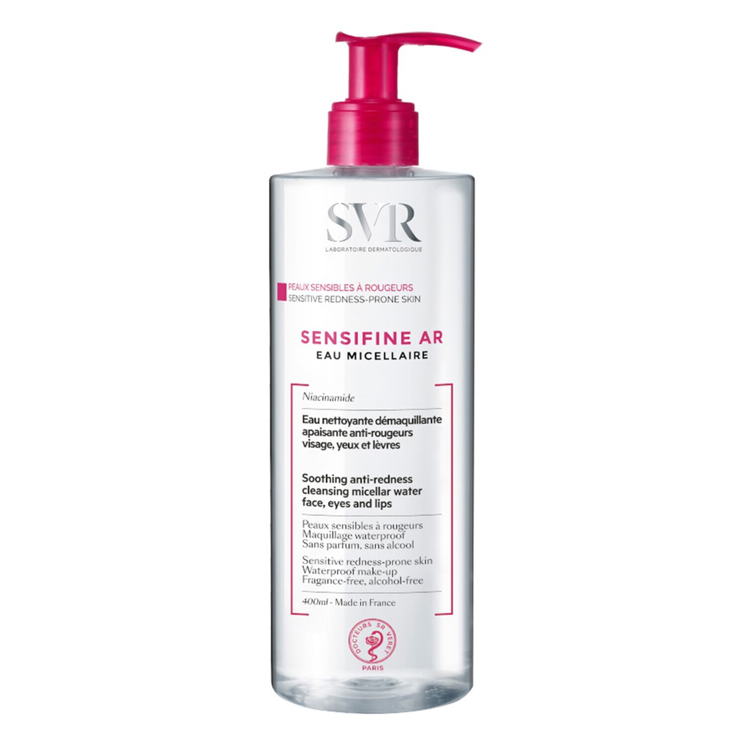 SVR Sensifine AR Eau Micellaire Nettoyant démaquillant apaisant - Visage, Yeux et Lèvres 400 ml