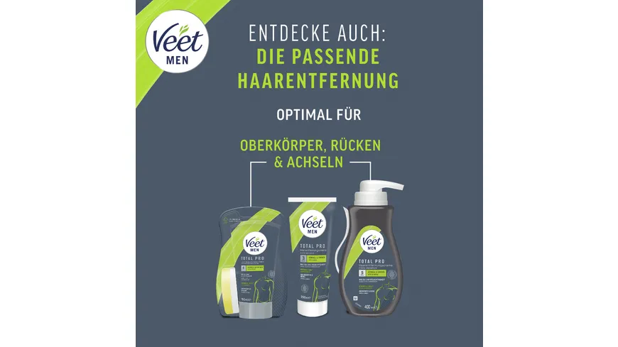 Veet Men Total Pro Intim-Haarentfernungs-Set 150 ml