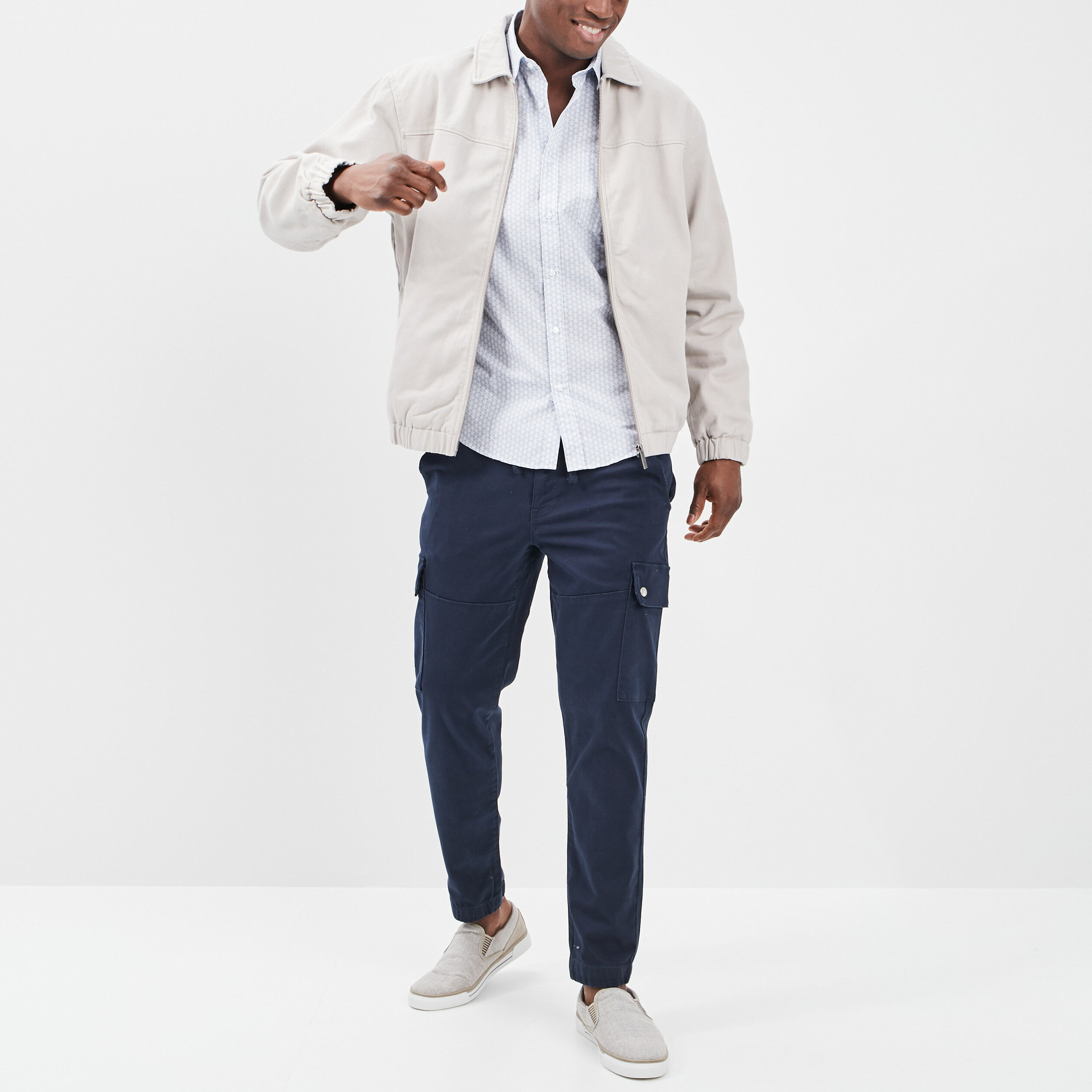 Pantalon cargo bleu marine homme | La Halle