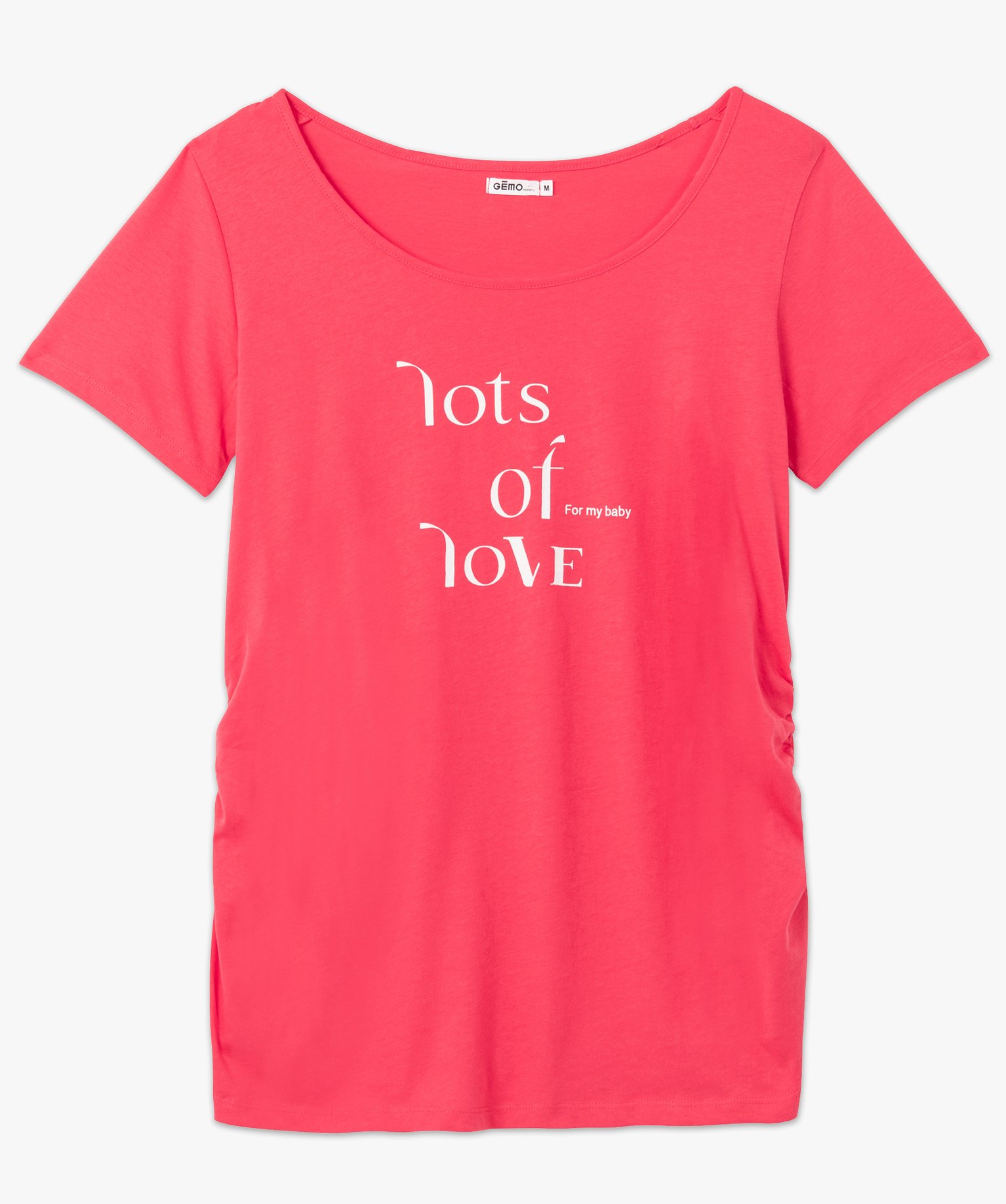 Tee-shirt de grossesse imprimé à manches courtes rose | GEMO