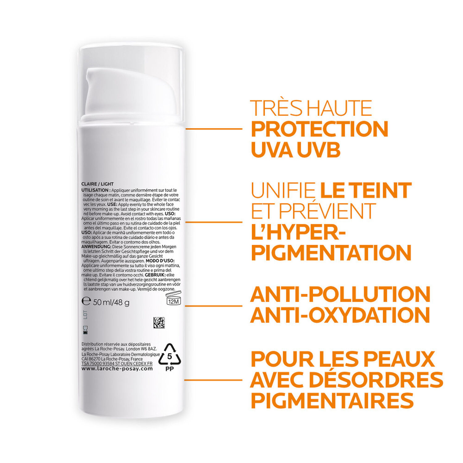 la roche-posay Anthelios Pigment Correct SPF50+ Photocorrection Teinté 50 ml