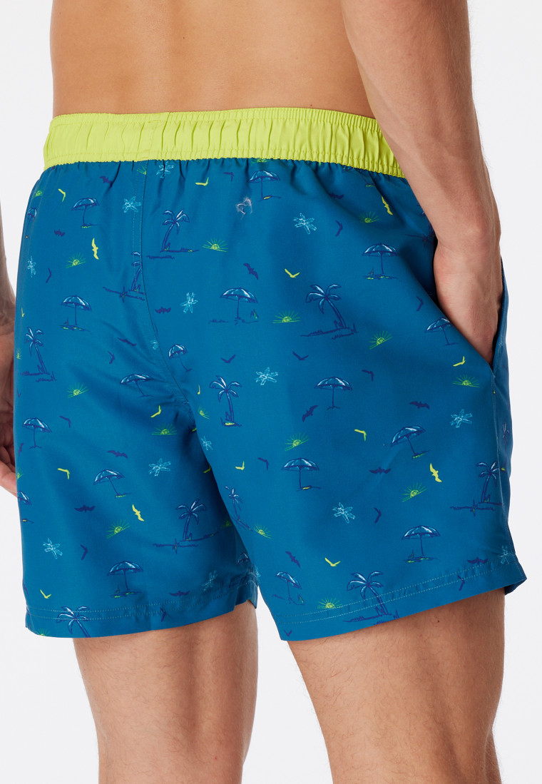 Badeshorts Webware Strand gemustert limette - Casual Swim