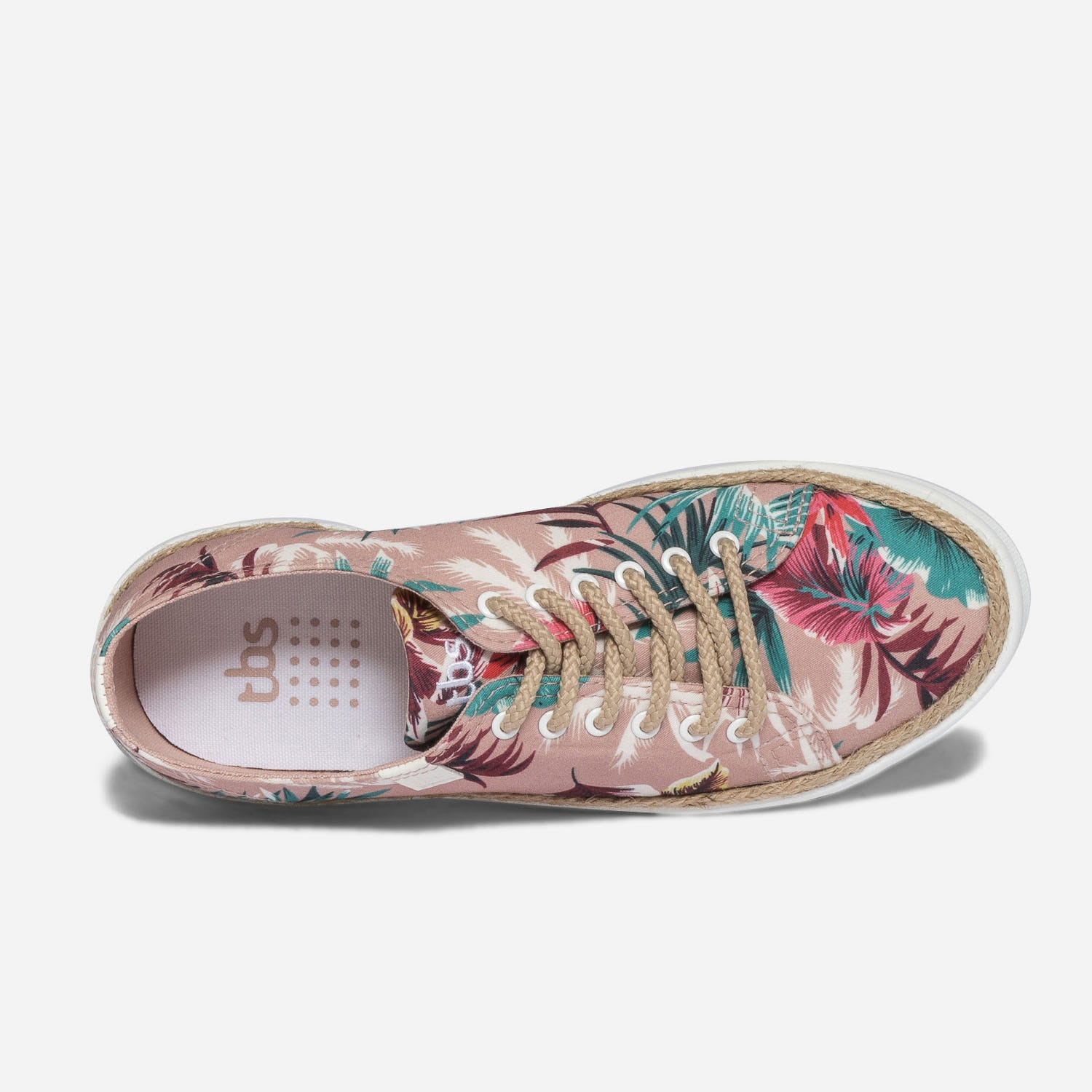 Tennis TBS vieux rose en toile imprimée fleurs