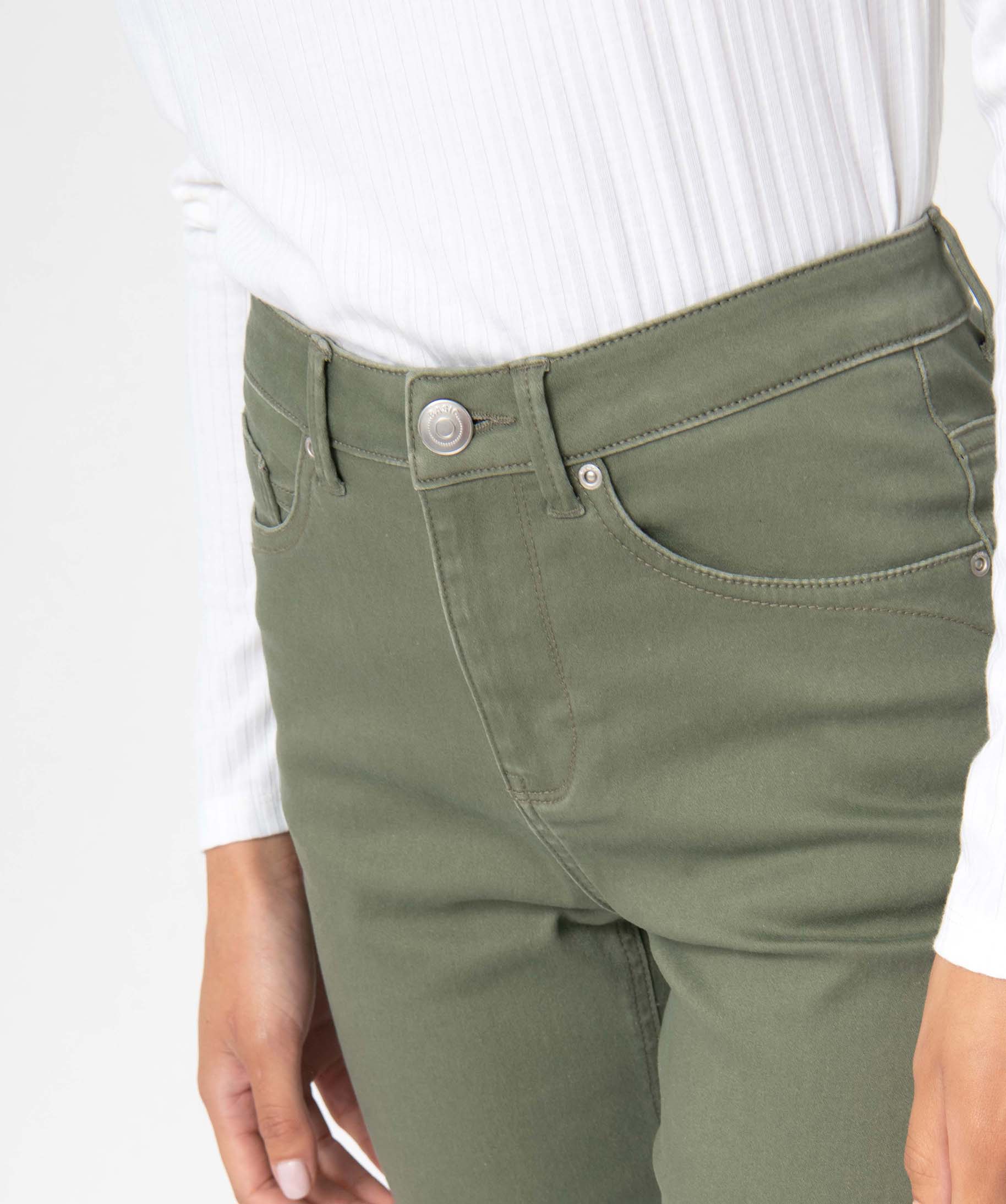 Pantalon femme coupe Regular - Longueur L26 kaki | GEMO