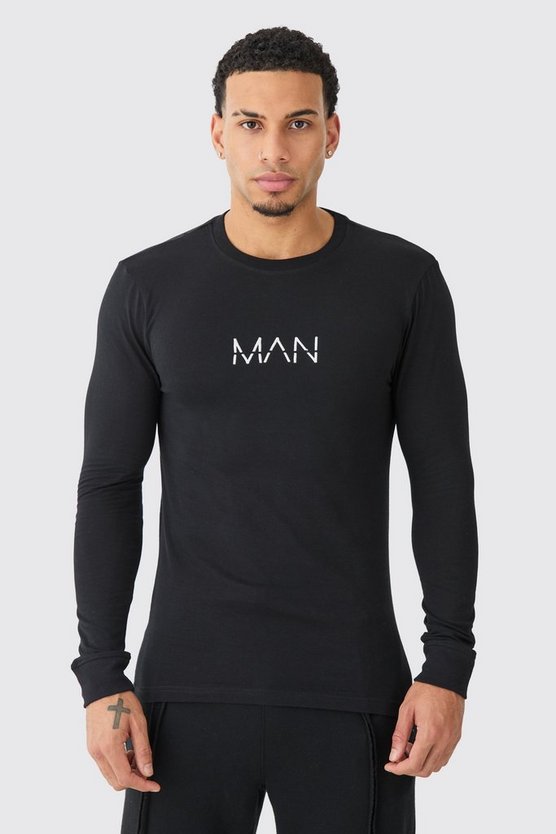 Langärmliges Man-Dash Muscle-Fit T-Shirt