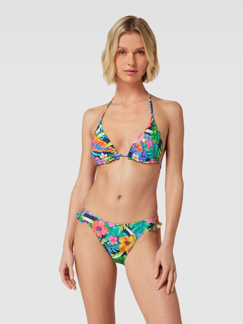 Bikini-Oberteil mit Allover-Print Modell 'SHELLO LEILANI' in marineblau