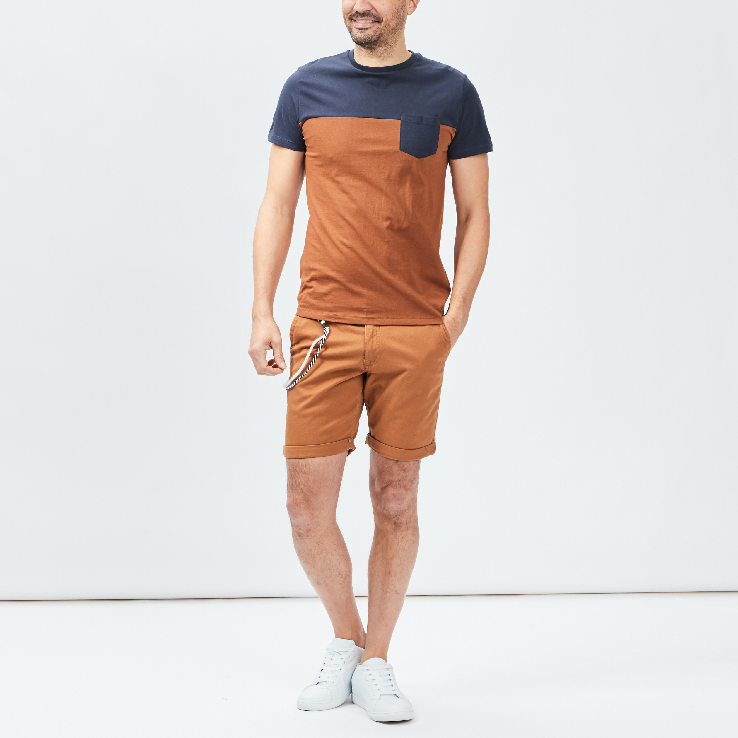 Bermuda regular détail chaîne Trappeur camel homme | La Halle