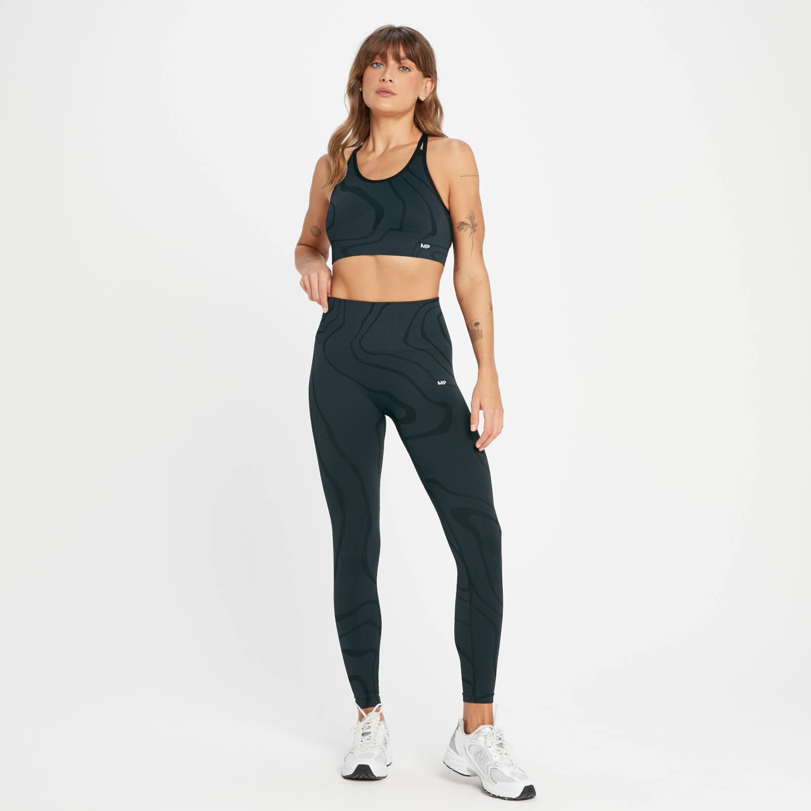 Brassière de sport sans coutures MP Tempo Wave pour femmes – Noir