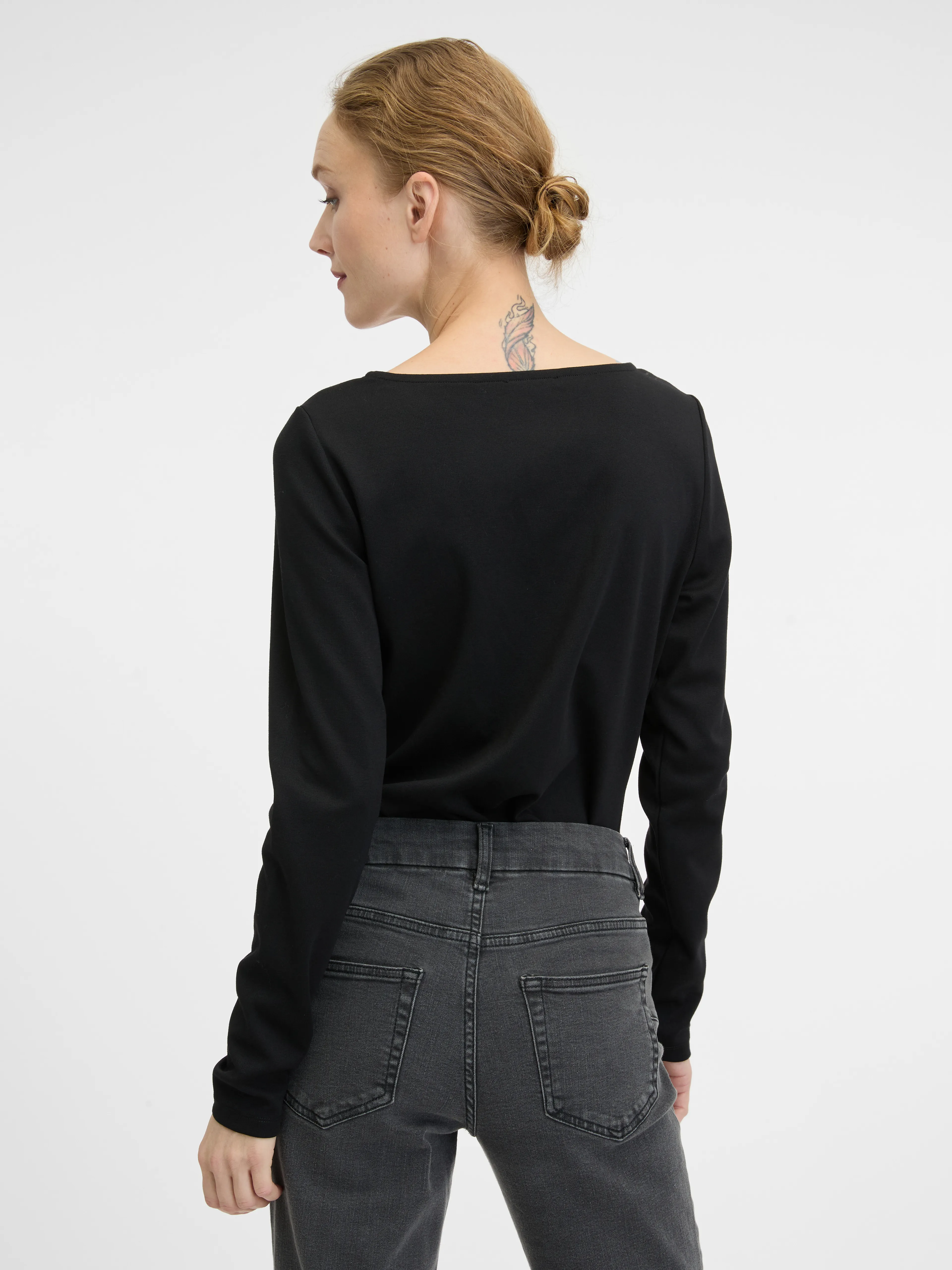 Schwarzes Damen-Langarm-T-Shirt ORSAY
