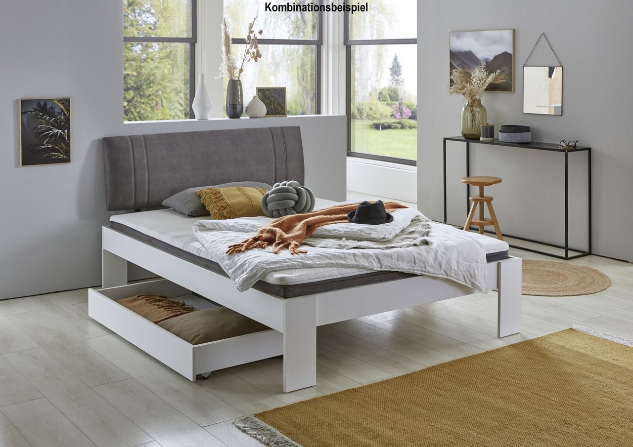 Relita Futonbett Lian, LF 140 x 200 cm, inkl. Polsterkopfteil Besa, Rolllattenrost und Matratze