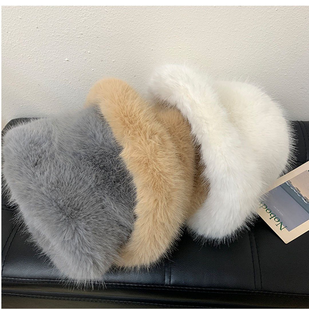 YANN Fischerhut Hut Damen Herbst und Winter Plüsch warme Fischermütze (Plüschmütze mit großem Kopfumfang, warme Winterpullovermütze, 1-St) Derzeit beliebte Damenhüte