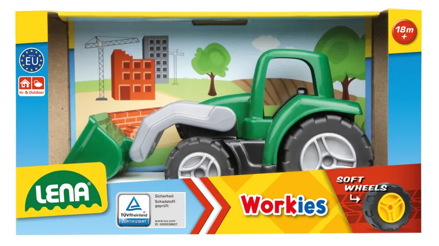Lena - Workies Traktor mit Schaufel, Schaukarton