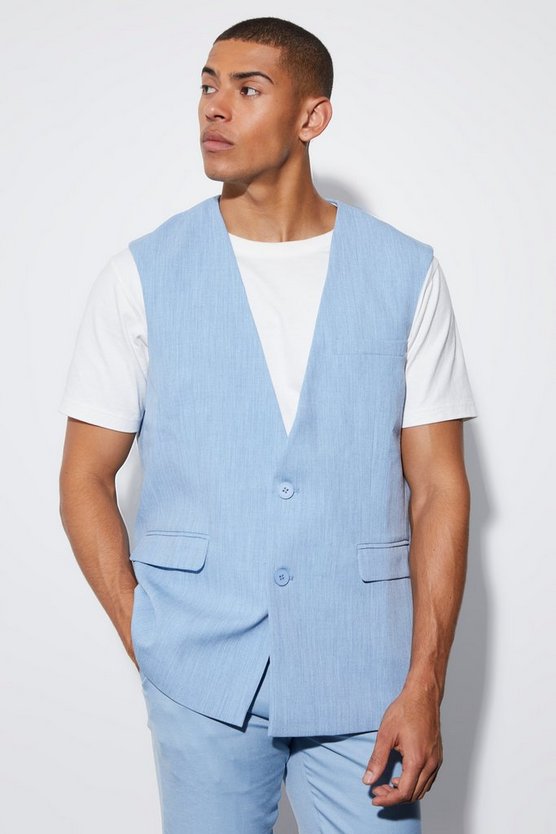 Einreihige Oversize Blazer-Weste