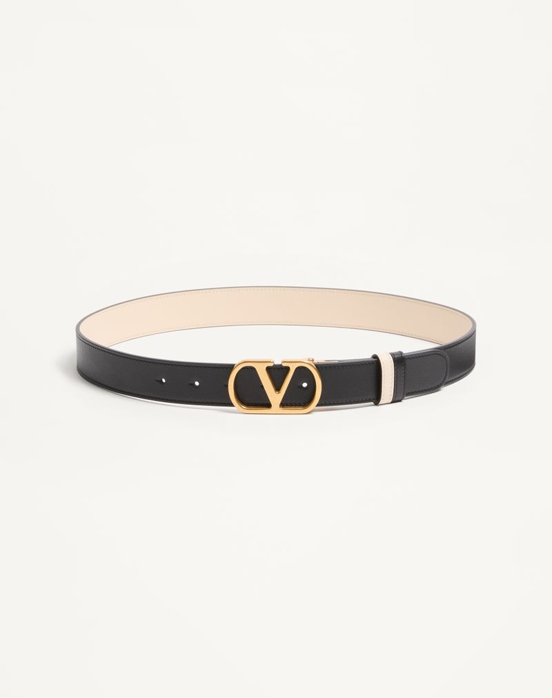 VLogo Signature Vendbart Bælte i Skinnende Kalveskind 30mm